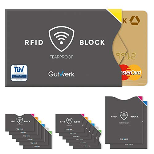 Blocco RFID | Custodia Protettiva NFC Antistrappo [12+2 pezzi] | Carte di...