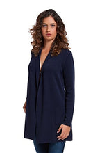Carica l'immagine nel visualizzatore di Gallery, Brunella Gori Cardigan Lungo Donna con Tasche Laterali in 100% Lana XL, Navy - Ilgrandebazar