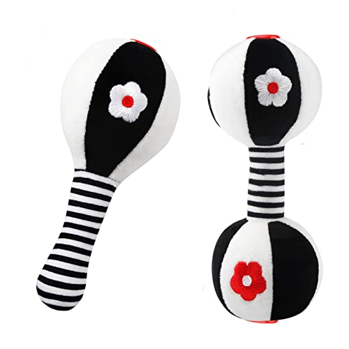 JoyLife Giochi Neonato 0 3 6 Mesi, Sonaglio Neonato Bianco e Nero, Alto Contrasto Sensoriale Neonati Giocattoli, Giocattoli Morbidi a Sonagli Regalo per 3 6 9 12 Mesi Ragazzi e Ragazze