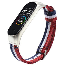 Carica l'immagine nel visualizzatore di Gallery, ESTUYOYA - Bracciale in Nylon Compatibile con Xiaomi Mi Band Blu-Bianco-Rosso
