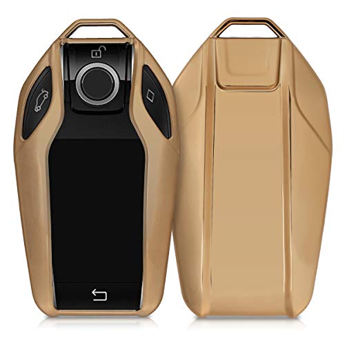 kwmobile Custodia Copri-Chiave Compatibile con BMW Display Oro Brillante