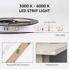 Carica l'immagine nel visualizzatore di Gallery, Lepro 10M Striscia LED Dimmerabile, 3000K-6000K (Bianco Caldo a Freddo) Strisce LED Autoadesive, 3 Modalità, 600 LED SMD 2835, 12V Striscia Luminosa LED Flessibile per Decorazione Interna Casa Festa