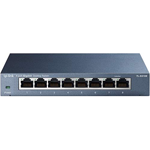 TP-Link TL-SG108 Switch 8 Porte Gigabit, 10/100/1000 Mbps, Plug & Play,... - Ilgrandebazar