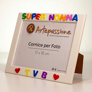 Cornici per foto in legno con la scritta Super Nonna TVB e decorata con... - Ilgrandebazar