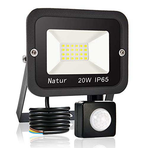 bapro 20W Faretto LED da Esterno con Sensore di 20W, Bianco Caldo