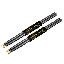 Carica l&#39;immagine nel visualizzatore di Gallery, Donner 5A - Coppia di bacchette per batteria in legno d&#39;acero con nero