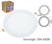 Carica l&#39;immagine nel visualizzatore di Gallery, 5 x Pannello Faro 18W Faretto A LED Luce Bianca 20CM E Ad Incasso A Molla... - Ilgrandebazar