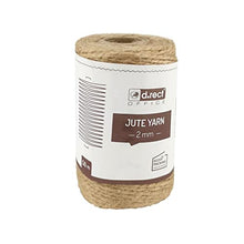 Carica l'immagine nel visualizzatore di Gallery, D.RECT 50m Iuta Marrone Naturale | Spago per Confezioni Regalo Te | Corda Decorativa | Spessore 2 mm | per: Imballaggio, Floricoltura, Decorazione, Jute Yarn, 50 m, unità