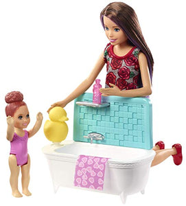 Barbie Bambola Skipper Caucasica Babysitter con Vasca da Bagno, Bambina Che... - Ilgrandebazar