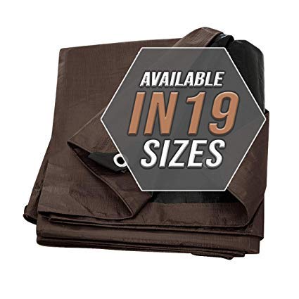 Telone Coprente Marrone/Nero Pesante 2.4 X 3.6 M (8'X12'), Marrone-spessa - Ilgrandebazar