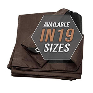 Telone Coprente Marrone/Nero Pesante 2.4 X 3.6 M (8'X12'), Marrone-spessa - Ilgrandebazar