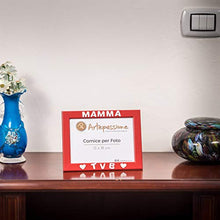 Carica l&#39;immagine nel visualizzatore di Gallery, Cornici Rossa per Foto in Legno 13x18 con la Scritta&quot;Mamma TVB&quot; e Decorata... - Ilgrandebazar