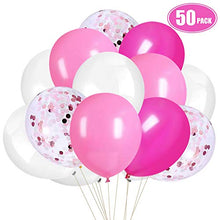 Carica l'immagine nel visualizzatore di Gallery, YMSZ Palloncini Bianchi Coriandoli Rosa, in Lattice Rosso Rosa da...