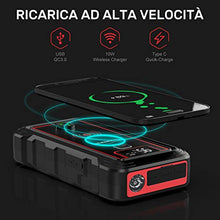 Carica l&#39;immagine nel visualizzatore di Gallery, YABER Avviatore di Emergenza, 2500A 23800mAh Impermeabile Avviatore...