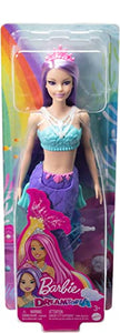 Barbie - Dreamtopia Sirena Bambola capelli viola con coda blu e viola sfumati e coroncina, Giocattolo per Bambini 3+ Anni, HGR10