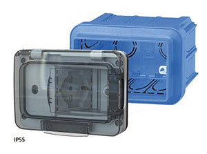 4Box 4B.W.RAL.015, Wide IP55, Presa Elettrica da Esterno per Scatola Grigio - Ilgrandebazar
