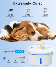 Carica l&#39;immagine nel visualizzatore di Gallery, Fontana per Gatti,Fontanella per Gatti da Interno Ultra Silenziosa da 2,5 Litri con Luce LED Filtro a Carbone Attivo Ciotola per Acqua per Fontana per Gatti per Più Animali Domestici