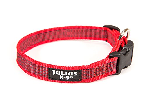 Collare K9 serie Color & Gray, 20 mm x 27-42 cm, rosso-grigio - Ilgrandebazar