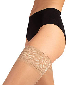CALZITALY Calze Autoreggenti 140 Den Compressione Graduata Forte, L, Naturale - Ilgrandebazar