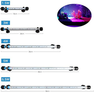 NICREW RGB LED Luce Acquario,1.5W 18cm Lampada a Tubo Impermeabile 18 cm,