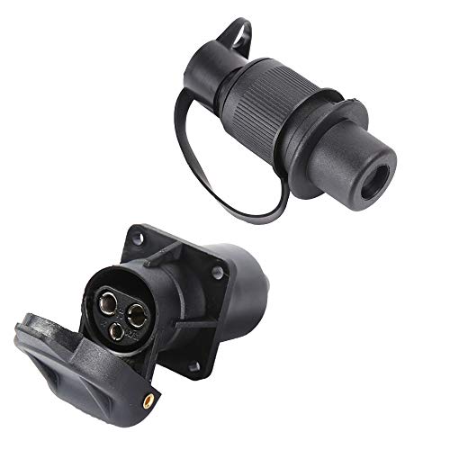 ETUKER Spina Presa Rimorchio 3 Poli, 12V 4 Punti di montaggio(Bocca Gomma) - Ilgrandebazar
