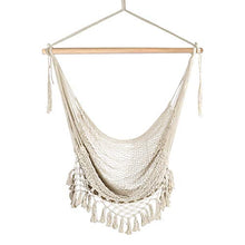 Carica l&#39;immagine nel visualizzatore di Gallery, Chihee Sedia Amaca Super Grande sospesa Corda di Cotone Bianco Naturale