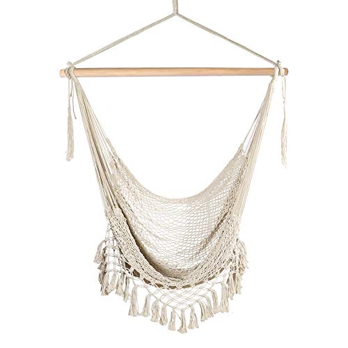 Chihee Sedia Amaca Super Grande sospesa Corda di Cotone Bianco Naturale