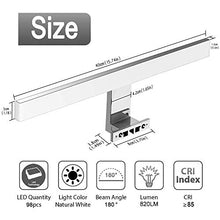 Carica l&#39;immagine nel visualizzatore di Gallery, Lampada da specchio a LED 10W 820LM bagno 40cm 4000k Bianco Neutro - Ilgrandebazar