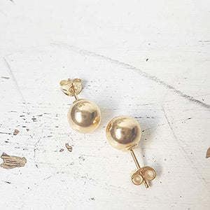 Orecchini a bottone a sfera in 14k oro riempito tondi misura 8mm Semplici...