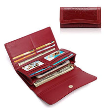 Carica l&#39;immagine nel visualizzatore di Gallery, Portafoglio Pelle Donna, OURBAG Portafogli Donna Grandi, Bloccaggio Rosso