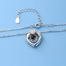 Carica l&#39;immagine nel visualizzatore di Gallery, Amaza Argento sterling S925 100 Lingue Ti Amo Collana con Heart In Silver - Ilgrandebazar