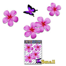 Carica l&#39;immagine nel visualizzatore di Gallery, Fiore frangipani plumeria rosa doppio + farfalla adesivi auto autoadesivi -... - Ilgrandebazar