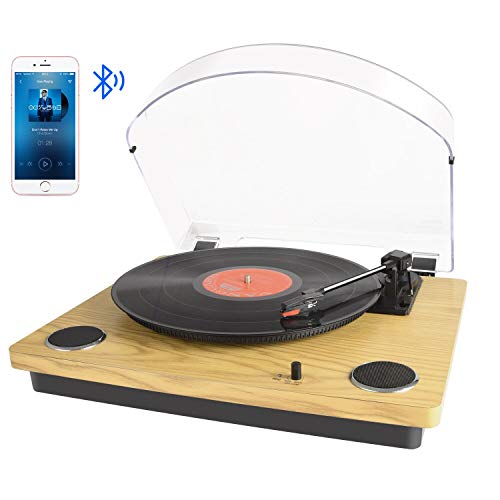 Giradischi bluetooth per vinile con altoparlanti stereo, giradischi per...