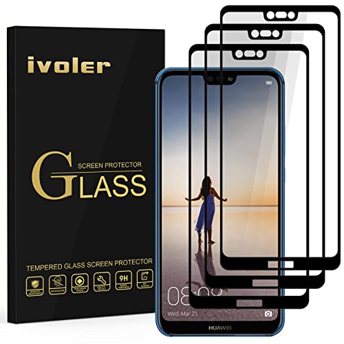 iVoler [3 Pack] Pellicola Vetro Temperato per Huawei P20 Lite, [Copertura Completa] Pellicola Protettiva Protezione per Schermo per Huawei P20 Lite