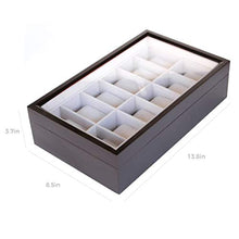Carica l'immagine nel visualizzatore di Gallery, Custodia per Orologi in Legno Color Caffè con Coperchio Vetro 12 Espresso - Ilgrandebazar