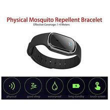 Carica l&#39;immagine nel visualizzatore di Gallery, MENGZF Ultrasuoni Bracciale Repellente per Zanzare,Ultrasuoni Repeller Nero