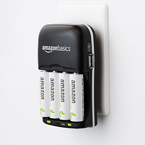AmazonBasics - Carica batterie con porta USB per Ni-MH AA e AAA - Ilgrandebazar