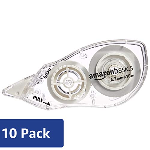 Amazon Basics - Correttore a nastro, 4,2 mm x 10 m, 10 Trasparente - Ilgrandebazar