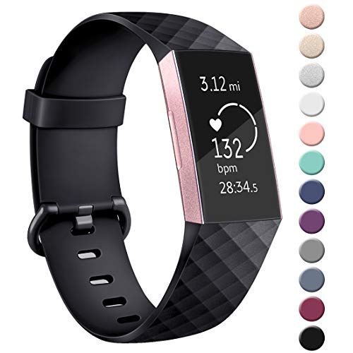 AK Cinturino per Fitbit Charge 3 Edizione Speciale S, 01 nero