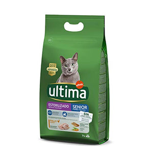 Ultima Cibo per Gatti Sterilizzati Senior +10 anni con Pollo - 3 kg - 1 Bag - Ilgrandebazar