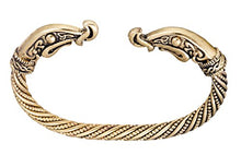 Carica l&#39;immagine nel visualizzatore di Gallery, Bracciale rigido in stile scandinavo antico, ritorto con teste di drago,... - Ilgrandebazar