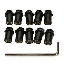 Carica l&#39;immagine nel visualizzatore di Gallery, OSAN Parabrezza bullone 10Pz Universale CNC Moto Bulloni Nero - Ilgrandebazar
