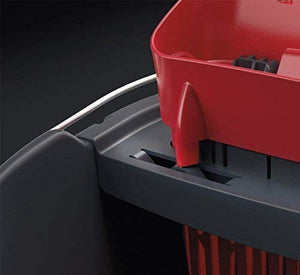 Vileda Revolution Sistema Lavapavimenti con Secchio, Strizzatore e Piastra, con 2 Panni in Microfibra, Nero/Rosso