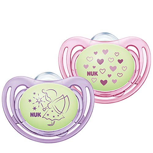 NUK Freestyle Night, ciuccio con effetto luminoso, in silicone, 18-36 mesi,...