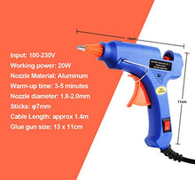 Carica l&#39;immagine nel visualizzatore di Gallery, Pistola Colla a Caldo con 50 Pezzi Stick di Alta Temperatura Mini...