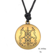 Carica l'immagine nel visualizzatore di Gallery, Vintage Gotico Papa Damballah Loa Veve Ciondolo Vodoun Lwa Wicca gold tone - Ilgrandebazar