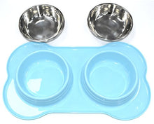 Carica l'immagine nel visualizzatore di Gallery, SHINE Alimentazione Pet Doppia Confezione in Acciaio Inossidabile con Blu - Ilgrandebazar