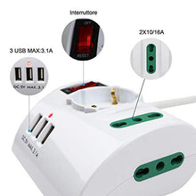 Carica l'immagine nel visualizzatore di Gallery, Extrastar Multipresa da Scrivania/Tavolo con Presa 3 Prese -3 USB