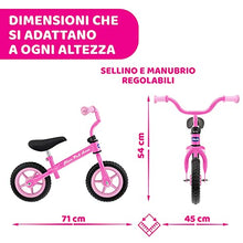 Carica l&#39;immagine nel visualizzatore di Gallery, Chicco Pink Arrow Bicicletta Senza Pedali, Bici Senza Pedali Balance Bike per l&#39;Equilibrio, con Manubrio e Sellino Regolabili, Max 25 Kg, Rosa, Giochi Bambini 2-5 Anni