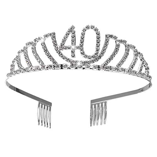 Frcolor Corona per Compleanno 40 Anni Cerchietto Diadema Principessa Donna... - Ilgrandebazar